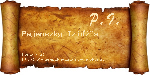 Pajenszky Iziás névjegykártya